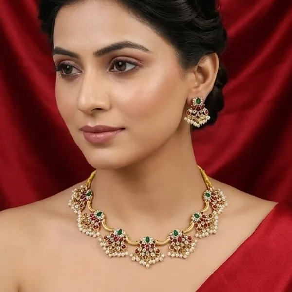 Viva_Jewels_Ethnic_Gold-Plated_Multicolor_Brass_Necklace_Set_–_Elegant_Traditional_Choker_with_Coordinating_Drop_Earrings_for_Weddings_&_Festivities