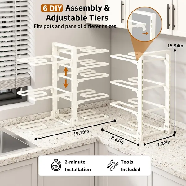 White_Adjustable_Pots_And_Pans_Organizer_Under_Cabinet_8-Tier_Pot_And_Pan_Organizers_Inside_Cabinet_Kitchen_Cabinet_Organizers_And_Storage