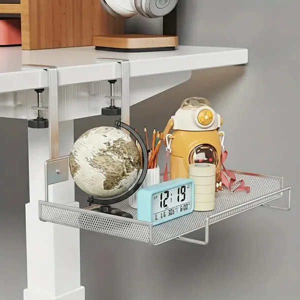 Black_Gi_Galvanized_Steel_Silver_Color_No-Drill_Under_Desk_Cable_Management_Tray_Organizer_Space-Saving_Cable_Office_Bedroom_&_Living_Room_Easy_Install_&_Reusable_Desk_Cord_Organizer