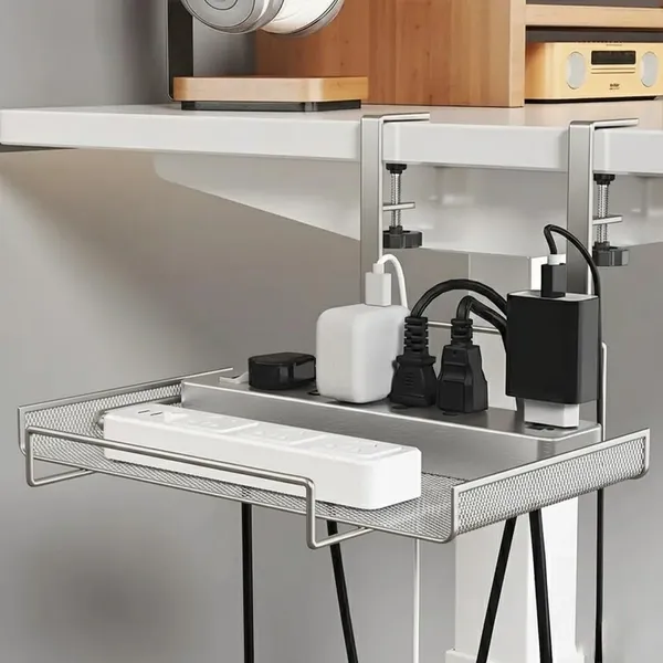 Black_Gi_Galvanized_Steel_Silver_Color_No-Drill_Under_Desk_Cable_Management_Tray_Organizer_Space-Saving_Cable_Office_Bedroom_&_Living_Room_Easy_Install_&_Reusable_Desk_Cord_Organizer