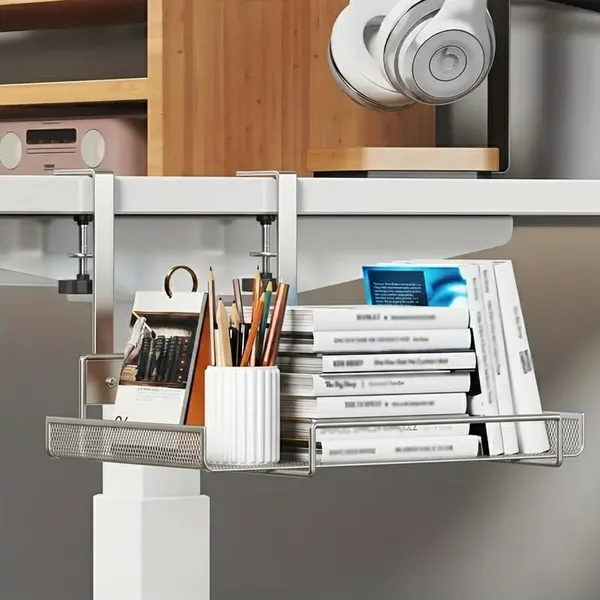 Black_Gi_Galvanized_Steel_Silver_Color_No-Drill_Under_Desk_Cable_Management_Tray_Organizer_Space-Saving_Cable_Office_Bedroom_&_Living_Room_Easy_Install_&_Reusable_Desk_Cord_Organizer