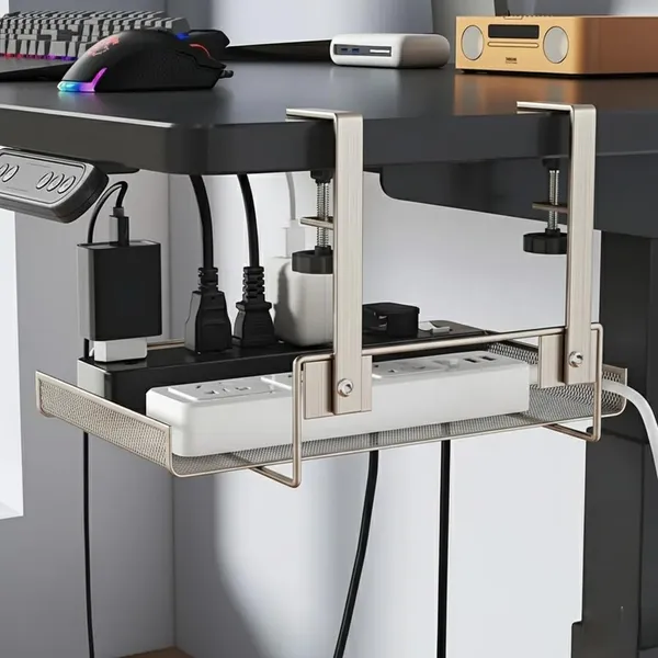 Black_Gi_Galvanized_Steel_Silver_Color_No-Drill_Under_Desk_Cable_Management_Tray_Organizer_Space-Saving_Cable_Office_Bedroom_&_Living_Room_Easy_Install_&_Reusable_Desk_Cord_Organizer