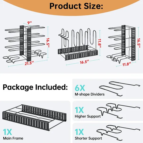 Silver_8-Tier_Pots_And_Pans_Organizer_Rack_Under_Cabinet_15_Heightkitchen_Cabinet_Organizers_And_Storage_Light-Duty_Adjustable_Pot_Racks_Pan_Organizers_(Lightduty-15_H-)