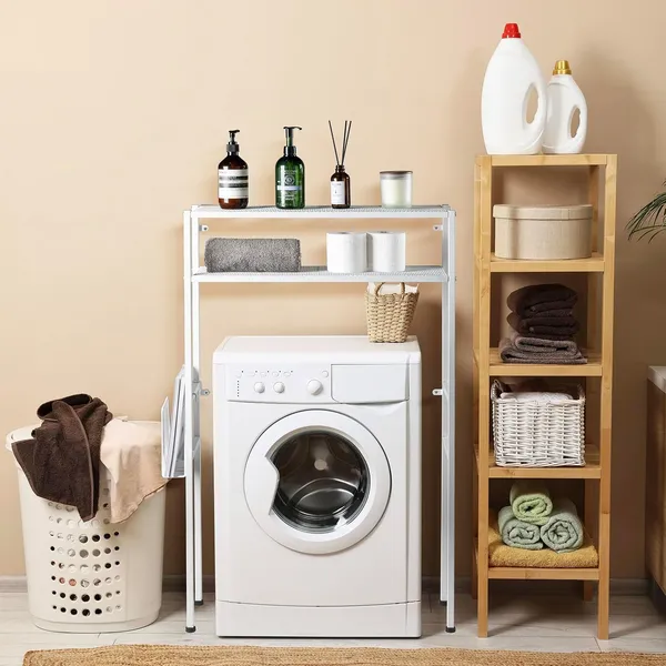 White_2-Tier_Over_The_Toilet_Storage_Space_Saver_Metal_Bathroom_Shelves_Freestanding_Above_Over_Toilet_Storage_Shelf_With_1_Magazine_Holder_Basket_(2_Tier)