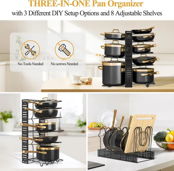 Black_Big_Size_24_Inch_Height_Pots_And_Pans_Organizer_Under_Cabinet:_Heavy_Duty_8_Tier_Pan_Organizers_With_3_Diy_Assembly_Adjustable_Pot_Organizer_With_Tilted_Scratch-Proof_Dividers