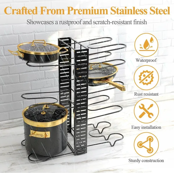 Black_Big_Size_24_Inch_Height_Pots_And_Pans_Organizer_Under_Cabinet:_Heavy_Duty_8_Tier_Pan_Organizers_With_3_Diy_Assembly_Adjustable_Pot_Organizer_With_Tilted_Scratch-Proof_Dividers