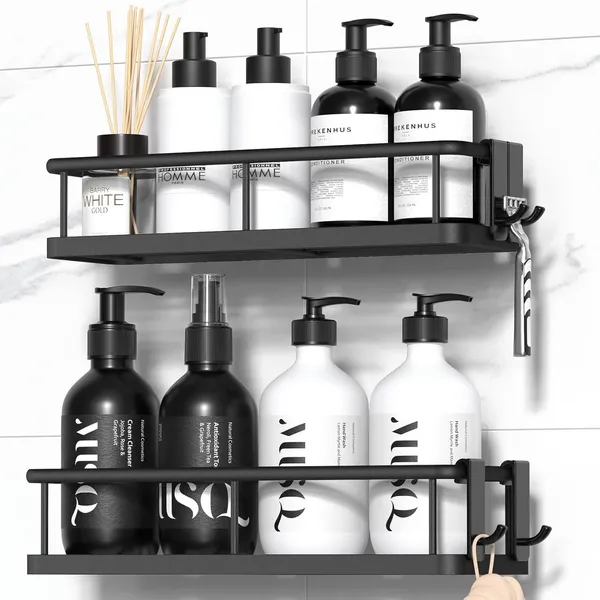 Black_Shower_Caddy_Adhesive_No_Drill_Bathroom_Shower_Organizers_With_Removable_Hooks_Rust_Proof_Shower_Shelves_Wall-Mounted_Shower_Holder_(_2_Pack)
