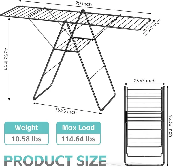Black_Clothes_Drying_Rack_Oversized_Drying_Rack_Clothing_With_Height-Adjustable_Foldable_Gullwings_Metal_Laundry_Rack_Indoor_Outdoor_Use_No_Assembly