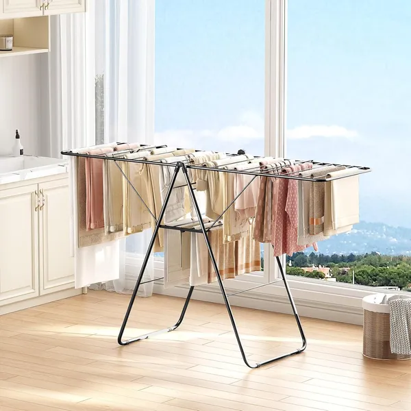 Black_Clothes_Drying_Rack_Oversized_Drying_Rack_Clothing_With_Height-Adjustable_Foldable_Gullwings_Metal_Laundry_Rack_Indoor_Outdoor_Use_No_Assembly