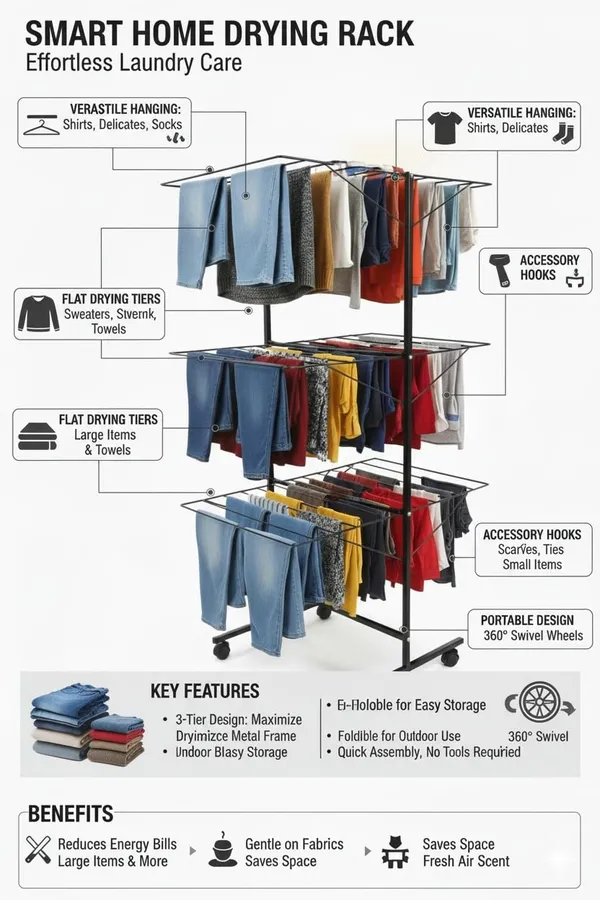 Black_3-Layer_Heavy_Dutyfoldable_Clothes_Drying_Stand_Powder-Coated_Steel_Cloth_Drying_Rack|_Space-Saving_Foldable_Design_For_Indoor_&_Outdoor_Use_|_Rust-Resistant_Laundry_Stand
