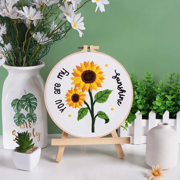 Black_Tisany_3_Sets_Sunflowers_Embroidery_Kit_For_Beginnerscross_Stitch_Kits_For_Adults_With_Summer_Flowers_Bee_Stamped_Patternstarters_Needlepoint_With_Embroidery_Instruction