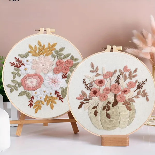 Black_Tisany_3_Pack_Embroidery_Starter_Kit_For_Beginners_Stamped_Cross_Stitch_Kits_With_Cute_Flowers_And_Plants_Patterns_With_1_Embroidery_Hoop_And_Color_Threads_For_Adults_Kids_(Flowers_Design)