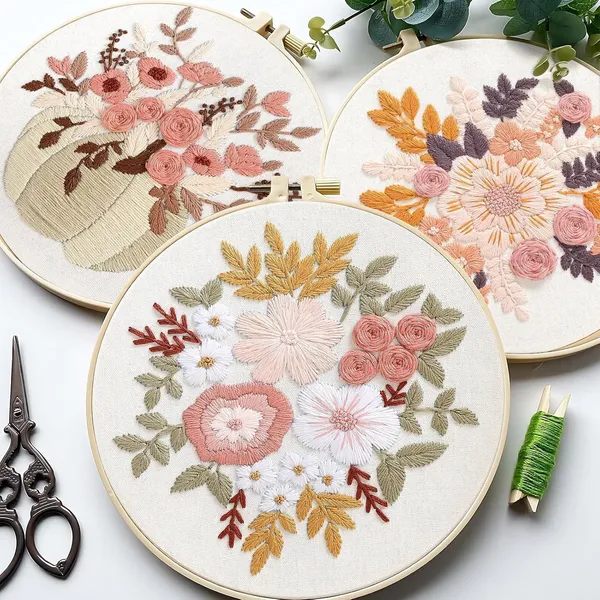 Black_Tisany_3_Pack_Embroidery_Starter_Kit_For_Beginners_Stamped_Cross_Stitch_Kits_With_Cute_Flowers_And_Plants_Patterns_With_1_Embroidery_Hoop_And_Color_Threads_For_Adults_Kids_(Flowers_Design)