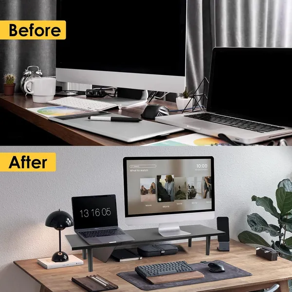 Black_Expendable_Dual-Monitor-Stand-Riser-For-Desk_Adjustable_Length_32-40_Inch__large_Desktop_Computer_Monitor_Riser_For_2_Screens__desk_Shelf_Organizer_Riser_Stand_For_Computer/Laptop/Pc/Printer/Tv