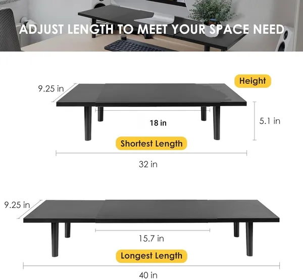 Black_Expendable_Dual-Monitor-Stand-Riser-For-Desk_Adjustable_Length_32-40_Inch__large_Desktop_Computer_Monitor_Riser_For_2_Screens__desk_Shelf_Organizer_Riser_Stand_For_Computer/Laptop/Pc/Printer/Tv