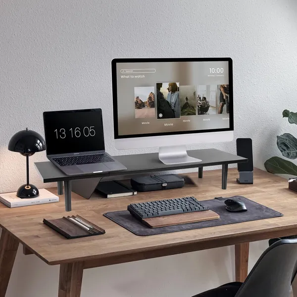 Black_Expendable_Dual-Monitor-Stand-Riser-For-Desk_Adjustable_Length_32-40_Inch__large_Desktop_Computer_Monitor_Riser_For_2_Screens__desk_Shelf_Organizer_Riser_Stand_For_Computer/Laptop/Pc/Printer/Tv