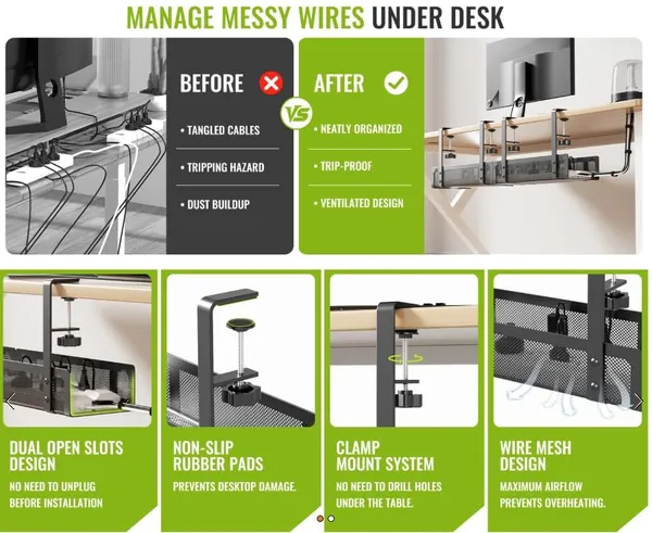 Black_[Upgraded]_2_Pack_Cable_Management_Under_Desk_Tray_27.6"_No_Drill_Open_Slots_Cable_Management_Tray_Cord_Wire_Organizer_Box_With_Clamp_For_Table_Thickness_Up_To_3"_-_No_Desk_Damage_