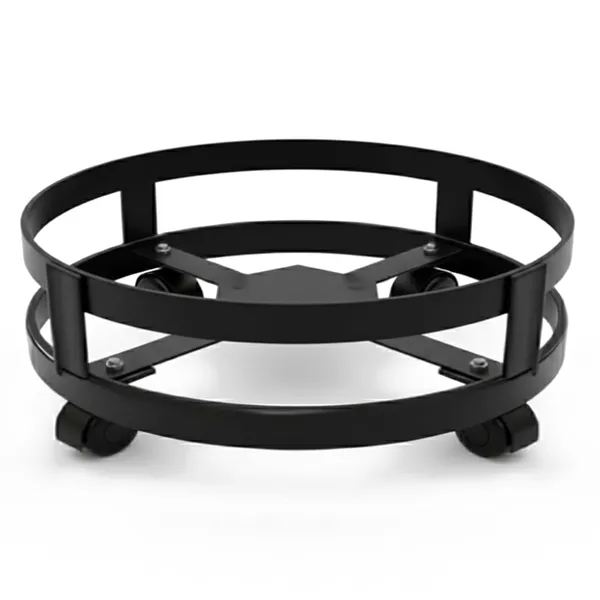 Black_Steel_Gas_Cylinder_Trolley_With_Wheels_Heavy-Duty_Lpg_Cylinder_Stand_Stainless_Steel_12"_Diameter_4"_Height_