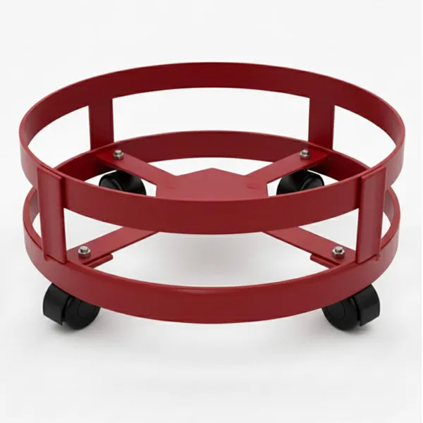 Red_Steel_Gas_Cylinder_Trolley_With_Wheels_Heavy-Duty_Lpg_Cylinder_Stand_Stainless_Steel_12"_Diameter_4"_Height_