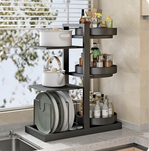 Black_6-Tier_360__Rotating_Spice_Rack_|_Heavy-Duty_Modular_Kitchen_Organizer_For_Pots_Pans_Jars_&_Plates_|_Compact_Countertop_Storage_With_Adjustable_Shelves