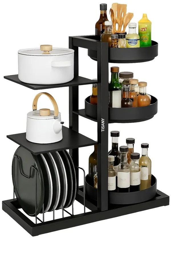 Black_6-Tier_360__Rotating_Spice_Rack_|_Heavy-Duty_Modular_Kitchen_Organizer_For_Pots_Pans_Jars_&_Plates_|_Compact_Countertop_Storage_With_Adjustable_Shelves