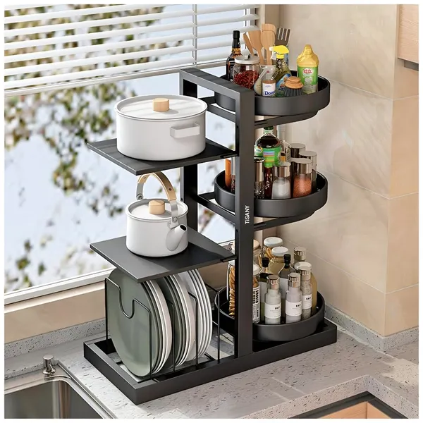 Black_6-Tier_360__Rotating_Spice_Rack_|_Heavy-Duty_Modular_Kitchen_Organizer_For_Pots_Pans_Jars_&_Plates_|_Compact_Countertop_Storage_With_Adjustable_Shelves
