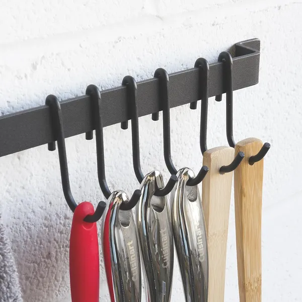 Black_24"_Gourmet_Kitchen_Rail_With_10_S_Hooks_For_Hanging_Kitchen_Utensils_Set_And_Cookware_Iron_Frosty_