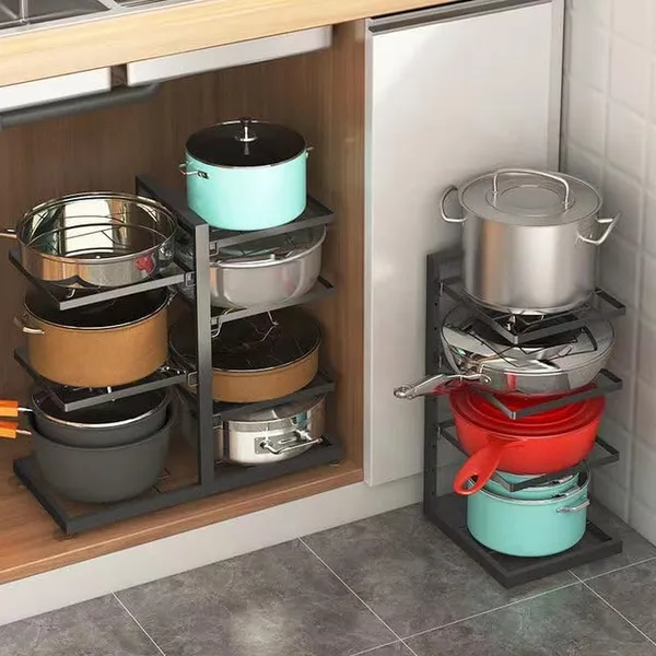 Black_Metal_7_Tier_Heavy_Duty_Adjustable_Pot_&_Pan_Under_Sink_Organizer_Pot_Holder_Cookware_Pot_Lid_Holder_7_Tier_Pot_Organizer_For_Cabinetkitchen_Storage_Shelf