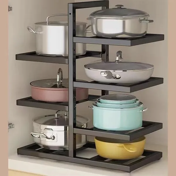 Black_Metal_7_Tier_Heavy_Duty_Adjustable_Pot_&_Pan_Under_Sink_Organizer_Pot_Holder_Cookware_Pot_Lid_Holder_7_Tier_Pot_Organizer_For_Cabinetkitchen_Storage_Shelf