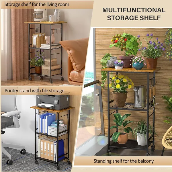 White_3_Tier_Rolling_Kitchen_Microwave_Cart_Microwave_Table_Stand_With_Adjustable_Shelf_Kitchen_Storage_Rack_On_Wheels_Coffee_Station_Cart_Rack_Shelf_Organizer_For_Living_Room_Office_(_3-Tier)