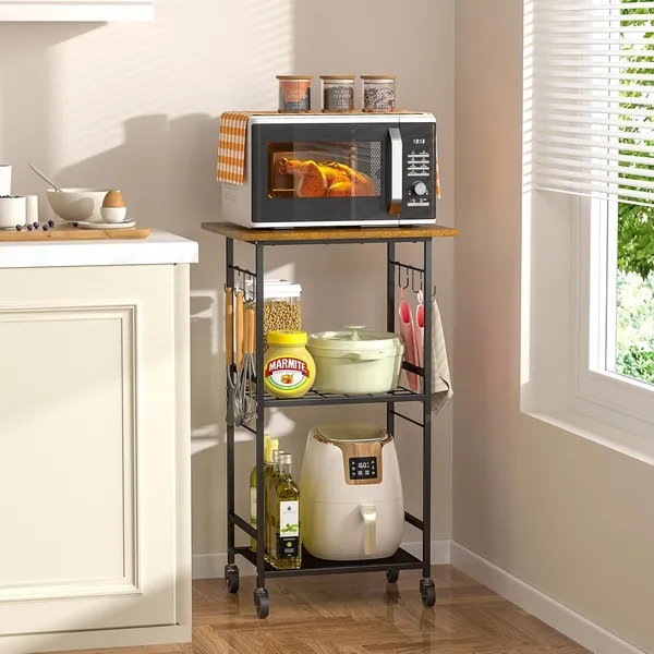 White_3_Tier_Rolling_Kitchen_Microwave_Cart_Microwave_Table_Stand_With_Adjustable_Shelf_Kitchen_Storage_Rack_On_Wheels_Coffee_Station_Cart_Rack_Shelf_Organizer_For_Living_Room_Office_(_3-Tier)