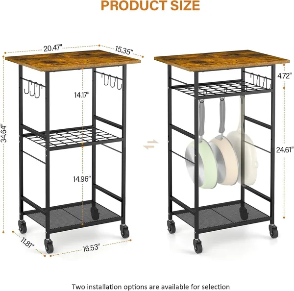 White_3_Tier_Rolling_Kitchen_Microwave_Cart_Microwave_Table_Stand_With_Adjustable_Shelf_Kitchen_Storage_Rack_On_Wheels_Coffee_Station_Cart_Rack_Shelf_Organizer_For_Living_Room_Office_(_3-Tier)