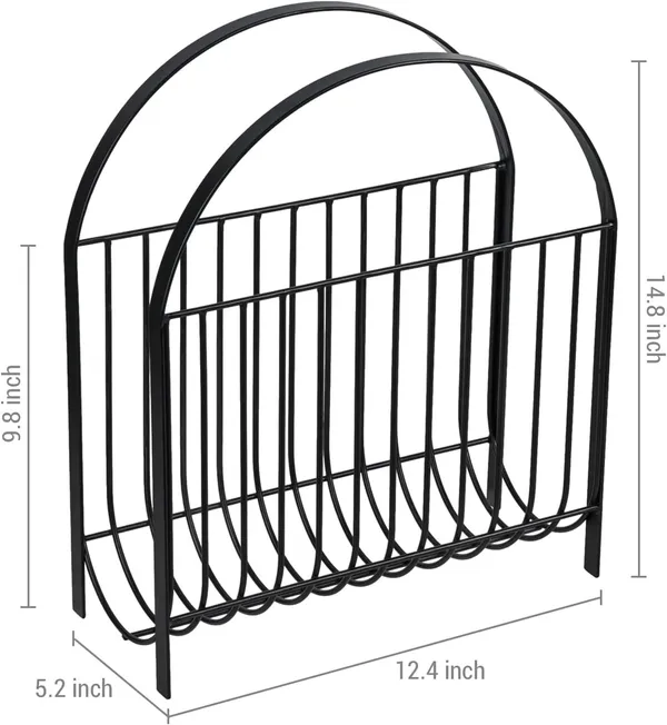 White_Mid_Century_Metal_Wire_Magazine_Rack_Matte_Finish_Rectangular_Tabletop_Or_Floor_Standing_Engineered_Wood_Modern_Style