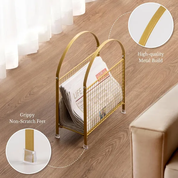 Gold_Freestanding_Magazine_Holder_Modern_Handbag_Design_Metal_Rack_For_Books_Vinyl_Record_Newspaper_Matte_25X4X30_Cm