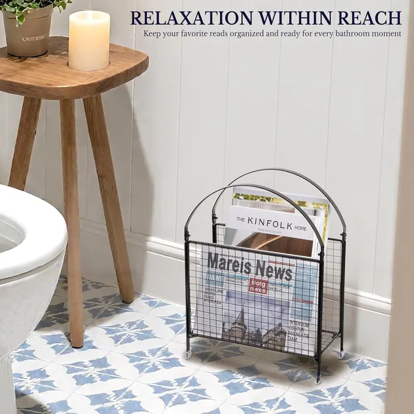 White_Freestanding_Magazine_Holder_Modern_Handbag_Design_Metal_Rack_For_Books_Vinyl_Record_Newspaper_Matte_25X4X30_Cm