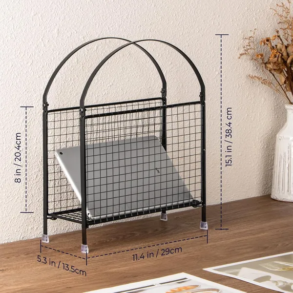 White_Freestanding_Magazine_Holder_Modern_Handbag_Design_Metal_Rack_For_Books_Vinyl_Record_Newspaper_Matte_25X4X30_Cm
