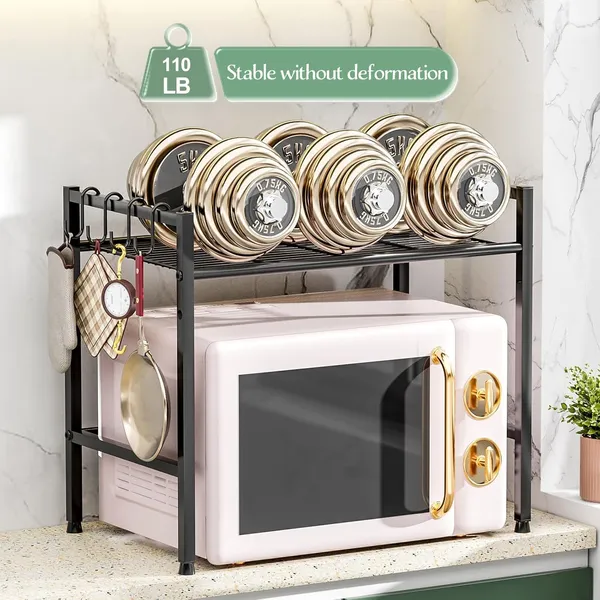 Black_Microwave_Stand_Countertop_2-Tier_Adjustable_Metal_Oven_Rack_With_4_Hooks_Heavy_Duty_Carbon_Steel_Organizer_Shelf_For_Microwave/Oven/Toaster_Kitchen_Storage