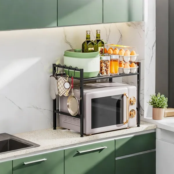 Black_Microwave_Stand_Countertop_2-Tier_Adjustable_Metal_Oven_Rack_With_4_Hooks_Heavy_Duty_Carbon_Steel_Organizer_Shelf_For_Microwave/Oven/Toaster_Kitchen_Storage