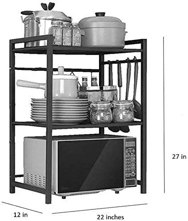 Black_2_Tiers_Kitchen_Baker'S_Rack-Pantry_Organization_And_Storage-Coffee_Bar_Accessories-Microwave_Storage_Rack_Oven_Stand_With_Strong_Mesh_Wire_Metal_Shelves_For_Kitchen_Organizer