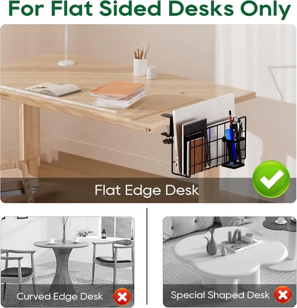 Black_Desk_Side_Storage_Vertical_Laptop_Stand_Laptop_Holder_Desk_With_Pen_Holder_Clamp_On_Shelf
