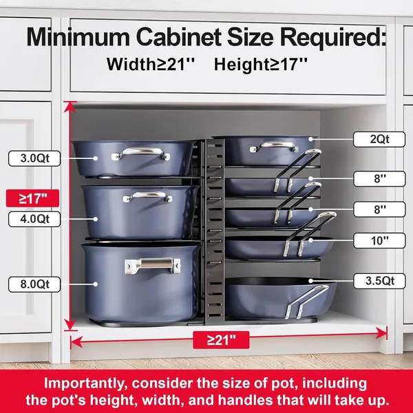 Black_Adjustable_8-Tier_Pots_And_Pans_Organizer_For_Cabinet_14.55"_Height_Under_Cabinet_Rack_For_Kitchen_Storage_Fits_6.11"_Lightweight_Cookware_Space-Saving_Organizer