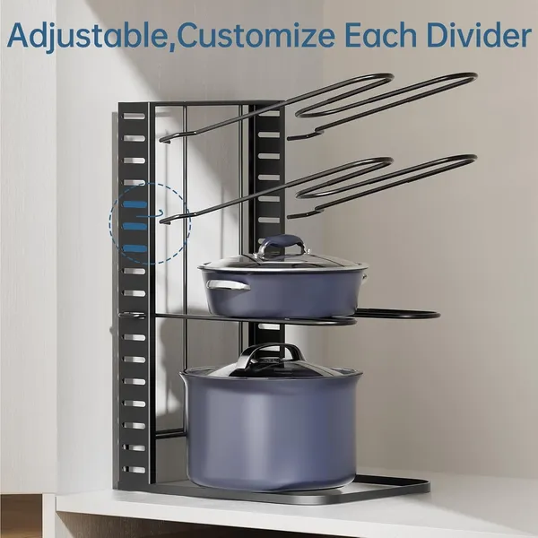 Black_Adjustable_8-Tier_Pots_And_Pans_Organizer_For_Cabinet_14.55"_Height_Under_Cabinet_Rack_For_Kitchen_Storage_Fits_6.11"_Lightweight_Cookware_Space-Saving_Organizer