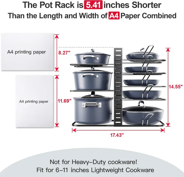 Black_Adjustable_8-Tier_Pots_And_Pans_Organizer_For_Cabinet_14.55"_Height_Under_Cabinet_Rack_For_Kitchen_Storage_Fits_6.11"_Lightweight_Cookware_Space-Saving_Organizer