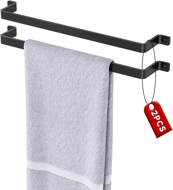 Pack_Of_2_Towel_Bar_For_Bathroom_Towel_Rack_Wall_Mounted:_16''_One-Piece_Bathroom_Towel_Bar_Without_Assembly_Hand_Towel_Holder_Bathroom_Decor_Accessories_(2Pcs-16Inch)