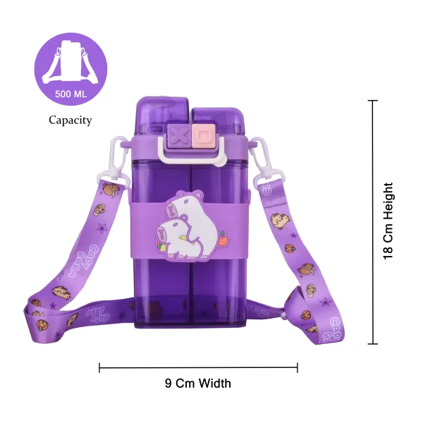 Violet_Capybara_Water_Bottle_2_In_1_Childrens_Water_Bottle_For_Kids