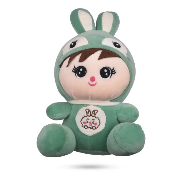 Green_Plush_Girl_Rabbit_Toys_With_Cap_For_Kids
