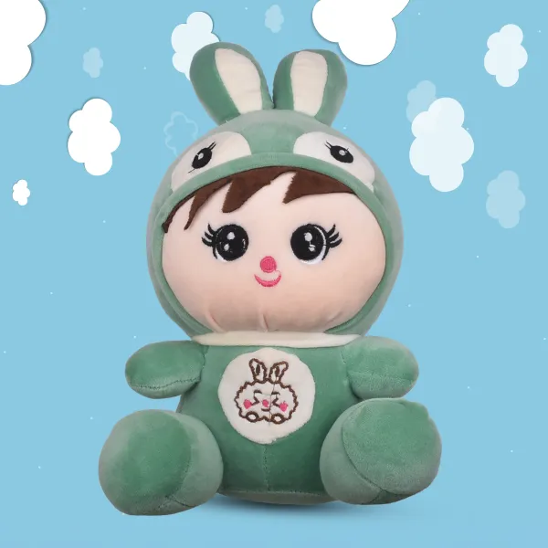 Green_Plush_Girl_Rabbit_Toys_With_Cap_For_Kids