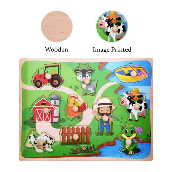 Multicolor_Wooden_Farm_Puzzle_/_Learning_Toys_For_Children_|_Farm_Wooden_Puzzle_/_Wooden_Grab_Board_For_Kids