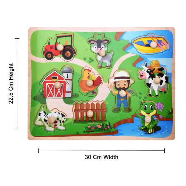 Multicolor_Wooden_Farm_Puzzle_/_Learning_Toys_For_Children_|_Farm_Wooden_Puzzle_/_Wooden_Grab_Board_For_Kids