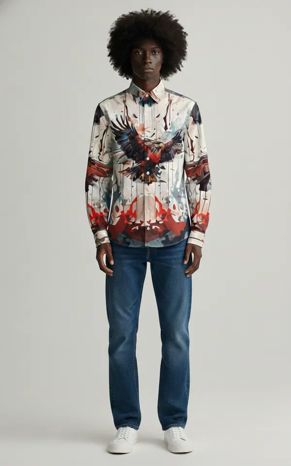 Eagle_Print_Premium_Cotton_Casual_Printed_Shirt_For_Men
